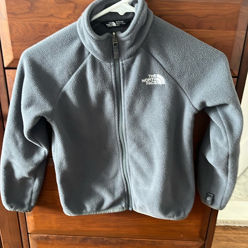 Girls The North Face Fleece Jacket XS Charcoal Grey Silver